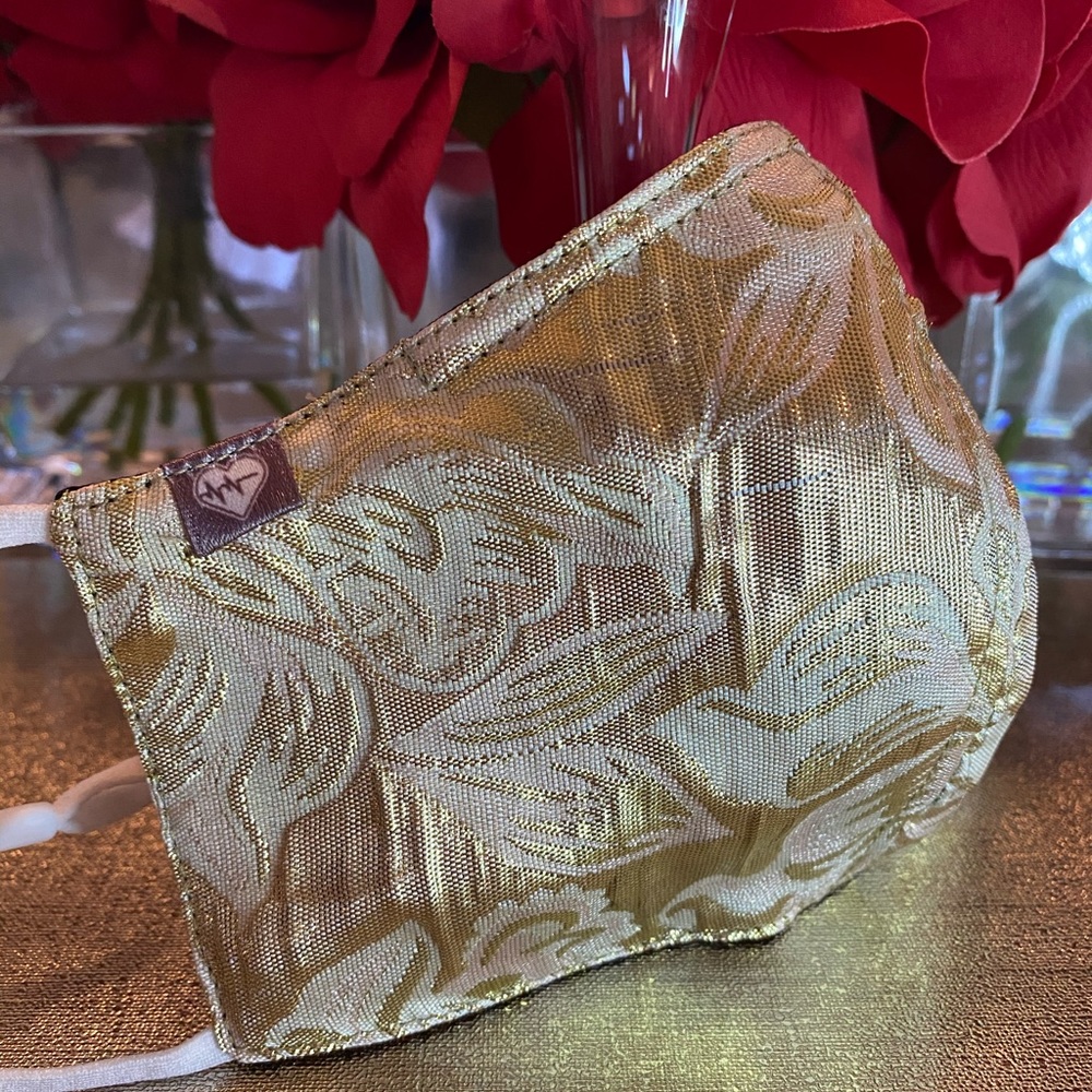 Gold Jacquard Face Mask